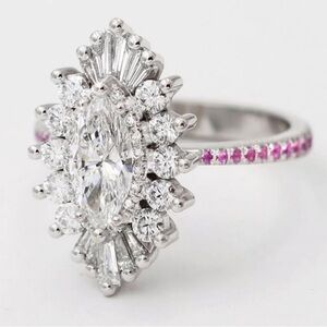 Elegant Silver and Pink Gemstone Ring